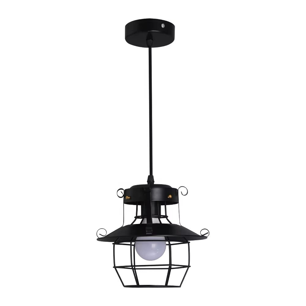 E27 Black Cage Industrial Iron ArtDinning Room Living Room Chandeliers Pendant Light for