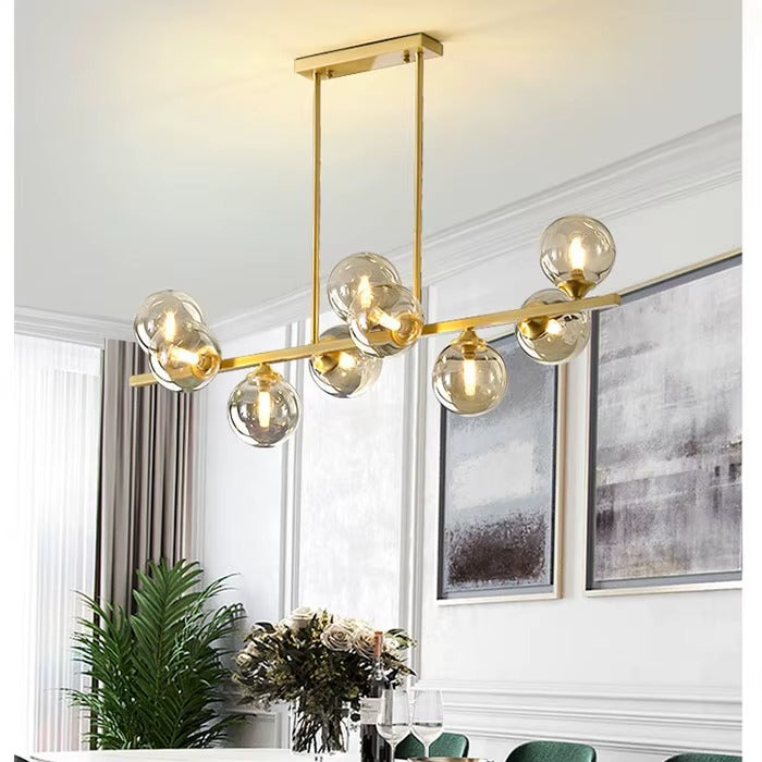 Modern Golden Glass Pendant Light – Iron Art Decorative