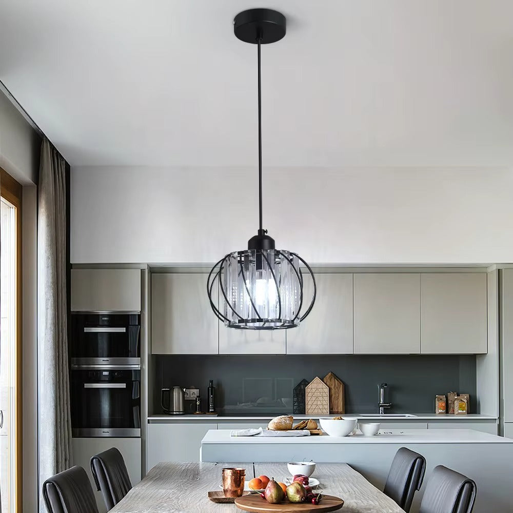 Modern LED Glass Strip Pendant Lamp for Bar