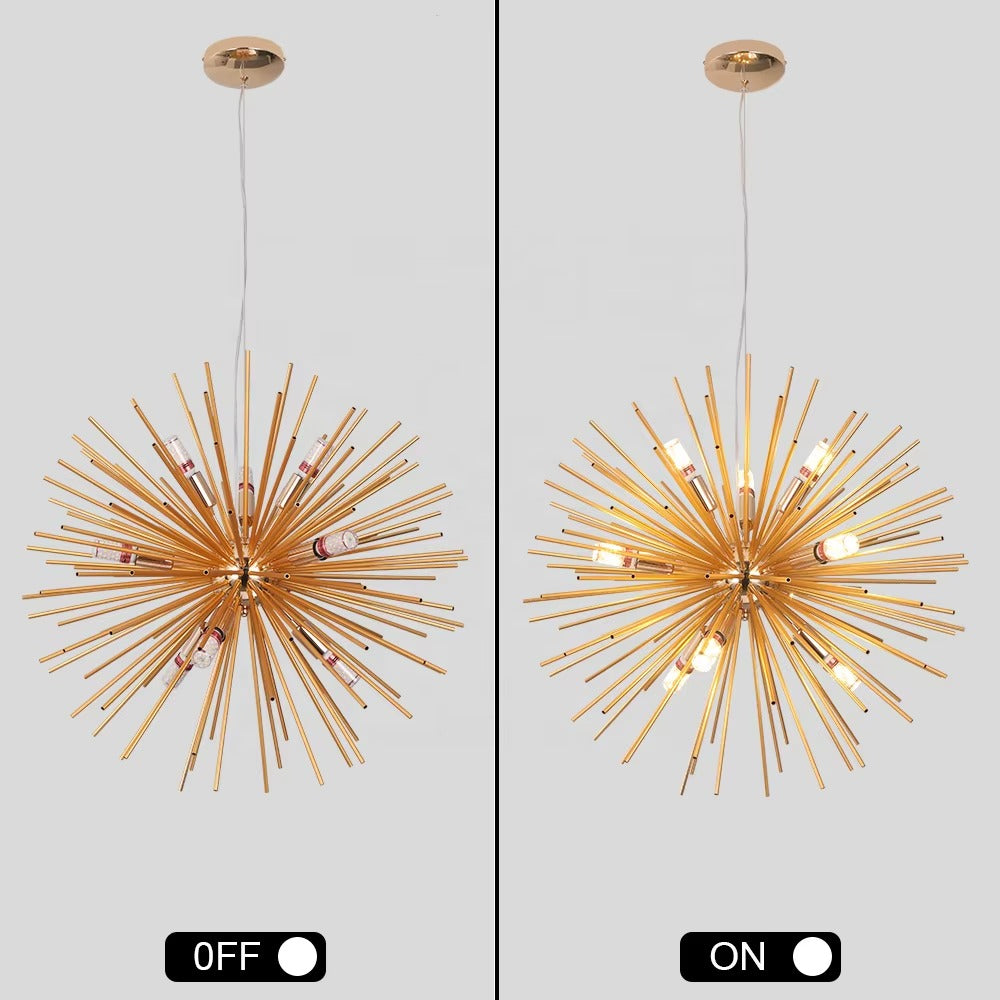 European Modern Golden Aluminum LED Pendant Light – Sea Urchin Style