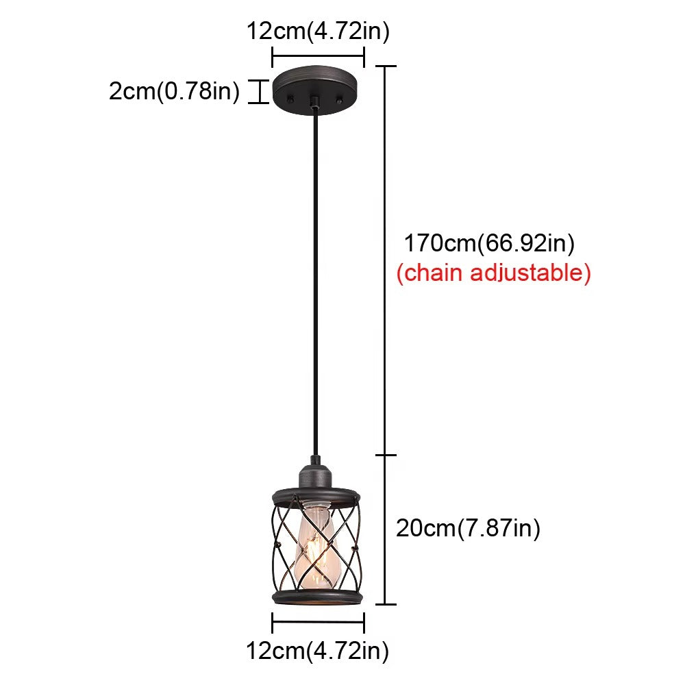Metal Cage Hanging Pendant Light – Nordic Style for Restaurant Hotel Kitchen