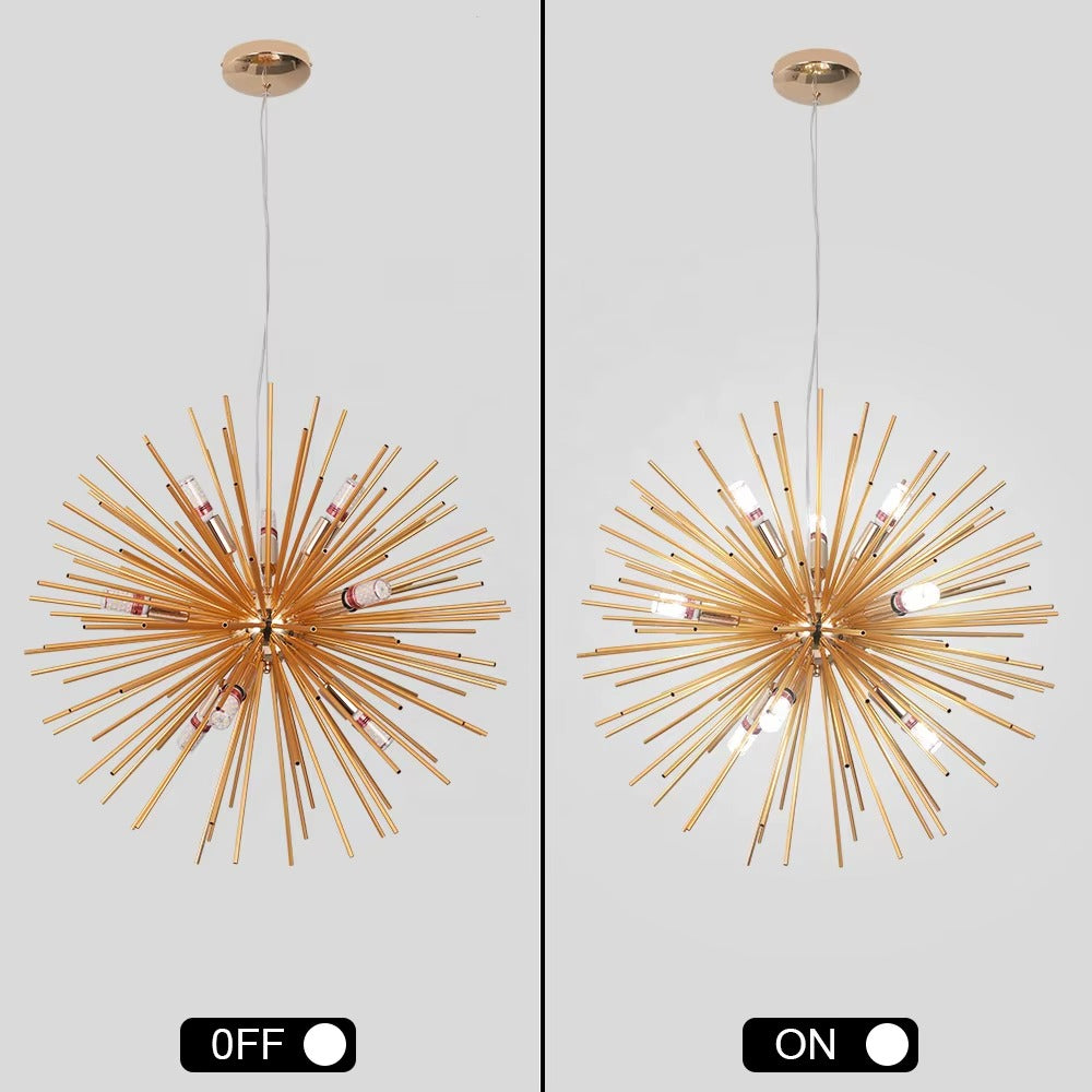 European Modern Golden Aluminum LED Pendant Light – Sea Urchin Style
