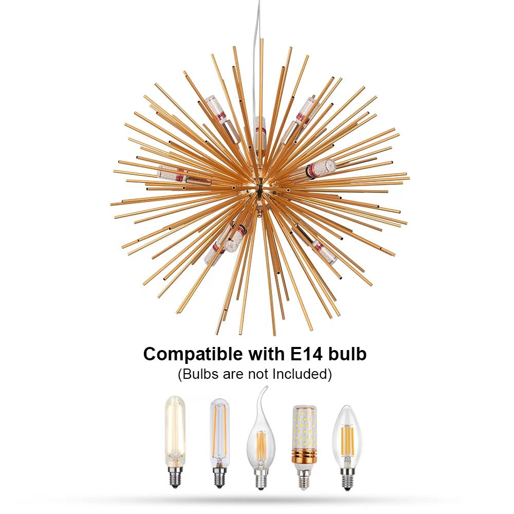 European Modern Golden Aluminum LED Pendant Light – Sea Urchin Style