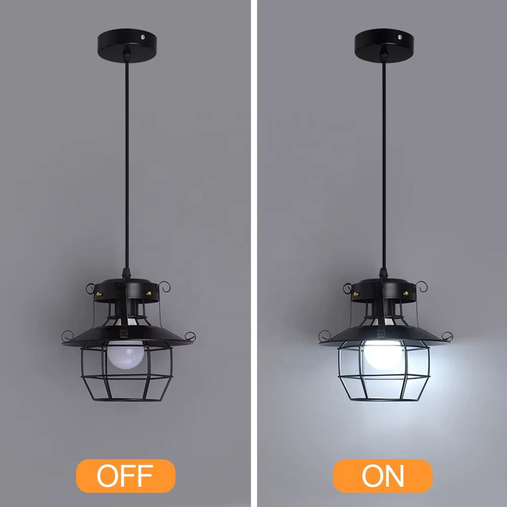 E27 Black Cage Industrial Iron ArtDinning Room Living Room Chandeliers Pendant Light for