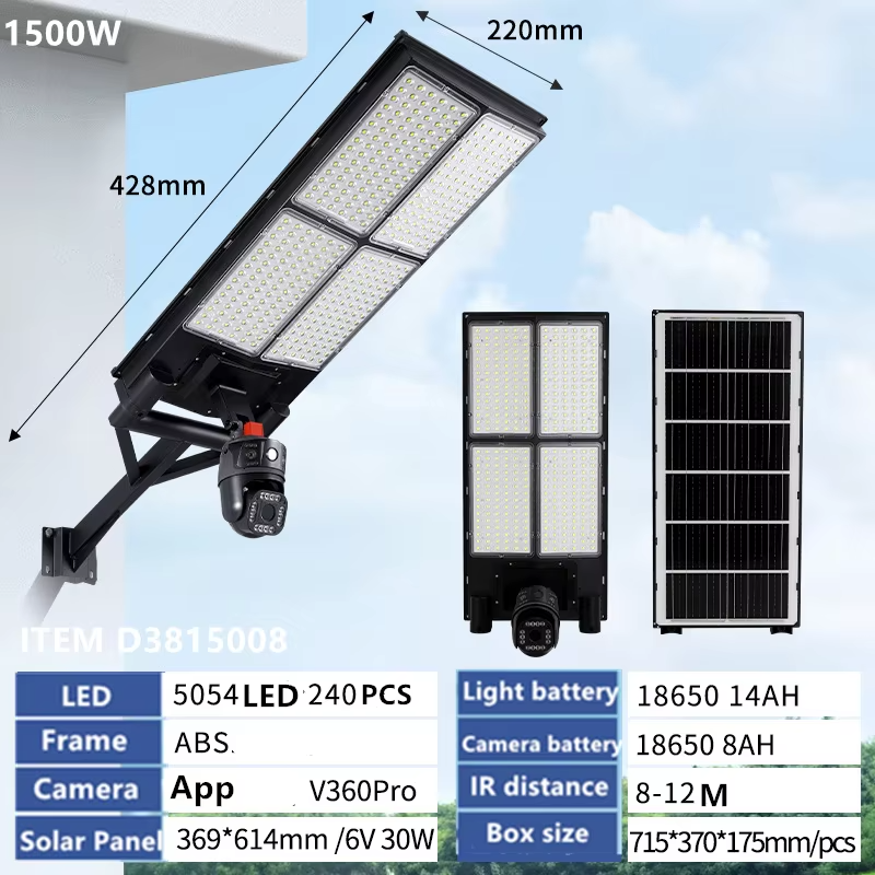 Waterproof Solar Flood Light with Monitoring – Wall/Rod Mount (800W/1000W/1500W)