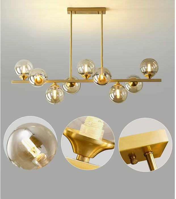 Modern Golden Glass Pendant Light – Iron Art Decorative