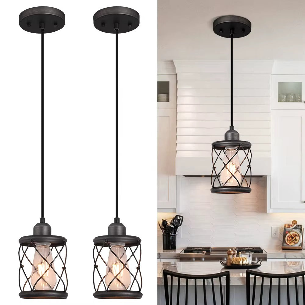 Metal Cage Hanging Pendant Light – Nordic Style for Restaurant Hotel Kitchen