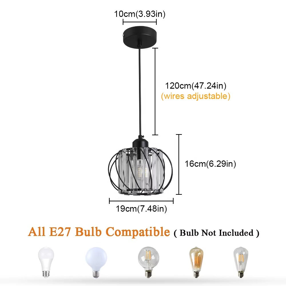 Modern LED Glass Strip Pendant Lamp for Bar
