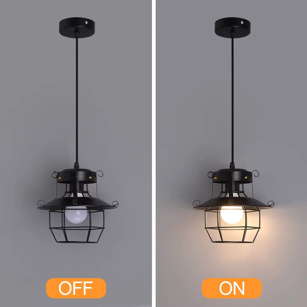 E27 Black Cage Industrial Iron ArtDinning Room Living Room Chandeliers Pendant Light for