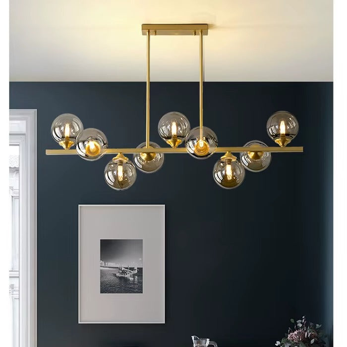Modern Golden Glass Pendant Light – Iron Art Decorative