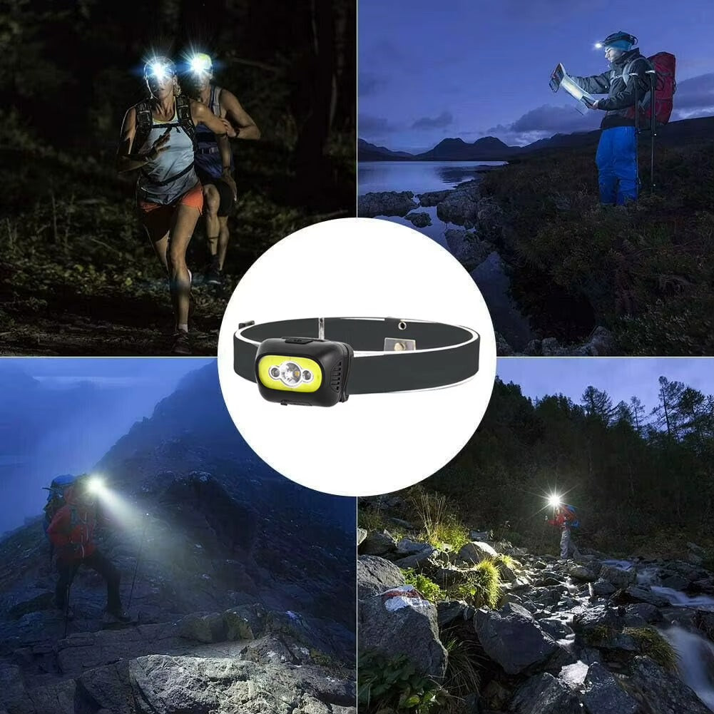 Rechargeable Motion Sensor COB Headlamp – Waterproof with Red Light