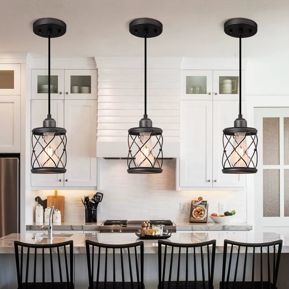 Metal Cage Hanging Pendant Light – Nordic Style for Restaurant Hotel Kitchen