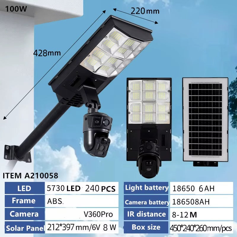 High-Brightness Waterproof Solar Flood Light with Wireless Surveillance