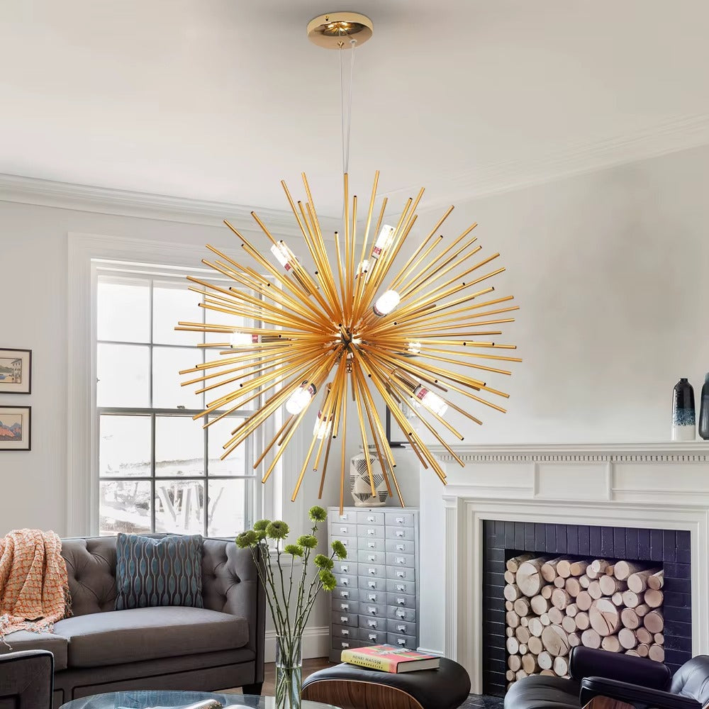 European Modern Golden Aluminum LED Pendant Light – Sea Urchin Style