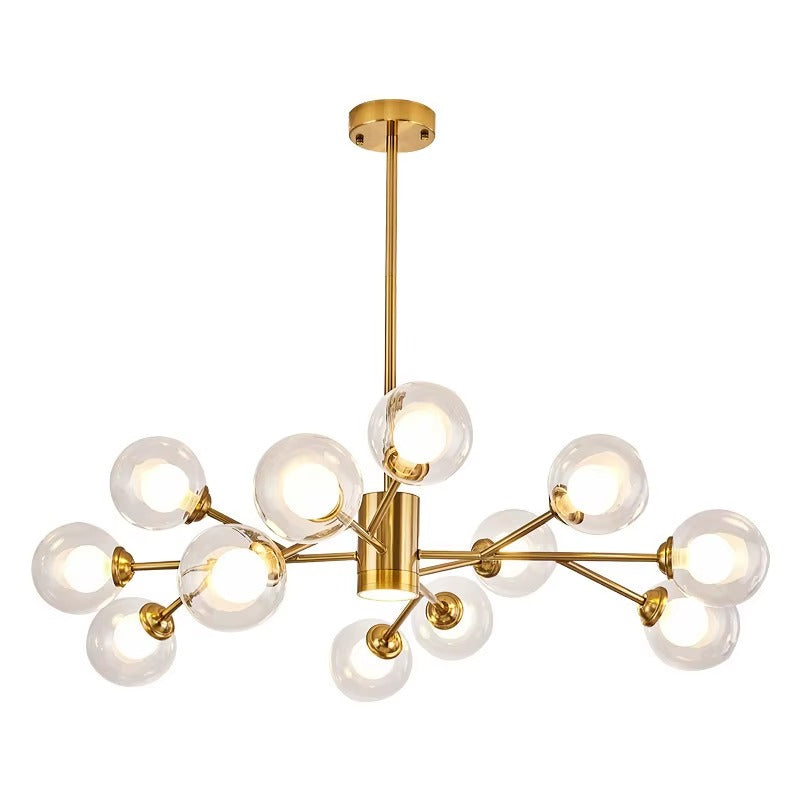 Modern Nordic Golden Glass Pendant Light – Multi-Bulb Design for Home