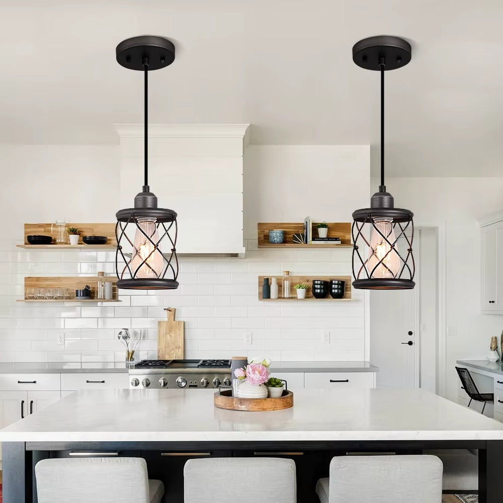 Metal Cage Hanging Pendant Light – Nordic Style for Restaurant Hotel Kitchen